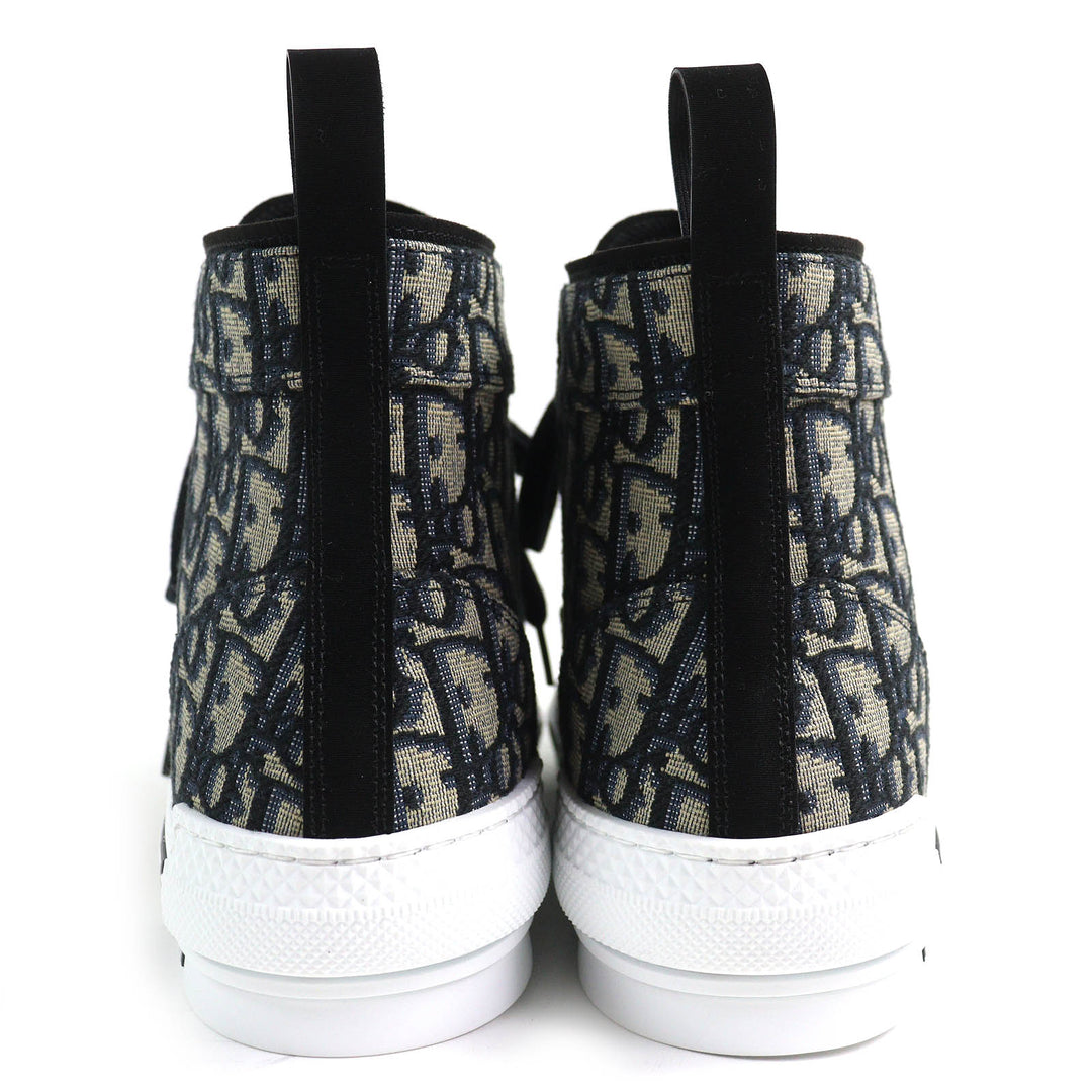 Pristine DIOR High cut sneakers B23 Oblique Logo Black beige mens 43 3SH126ZSA
