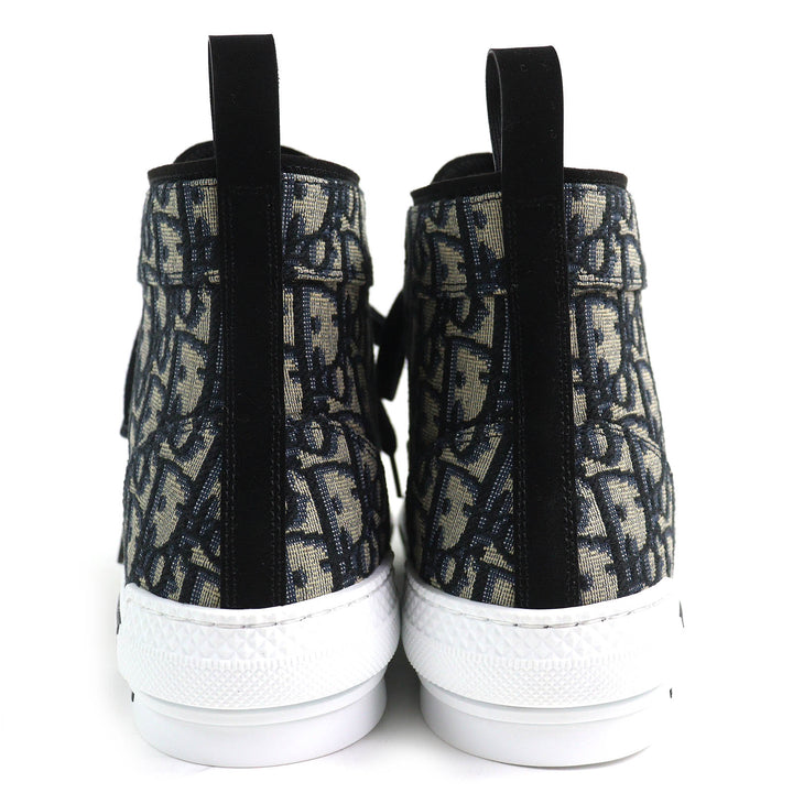 Pristine DIOR High cut sneakers B23 Oblique Logo Black beige mens 43 3SH126ZSA