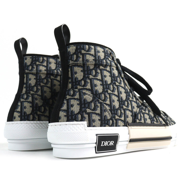 Pristine DIOR High cut sneakers B23 Oblique Logo Black beige mens 43 3SH126ZSA