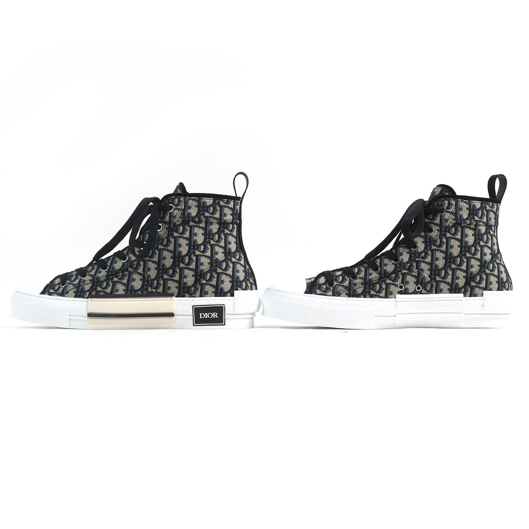 Pristine DIOR High cut sneakers B23 Oblique Logo Black beige mens 43 3SH126ZSA