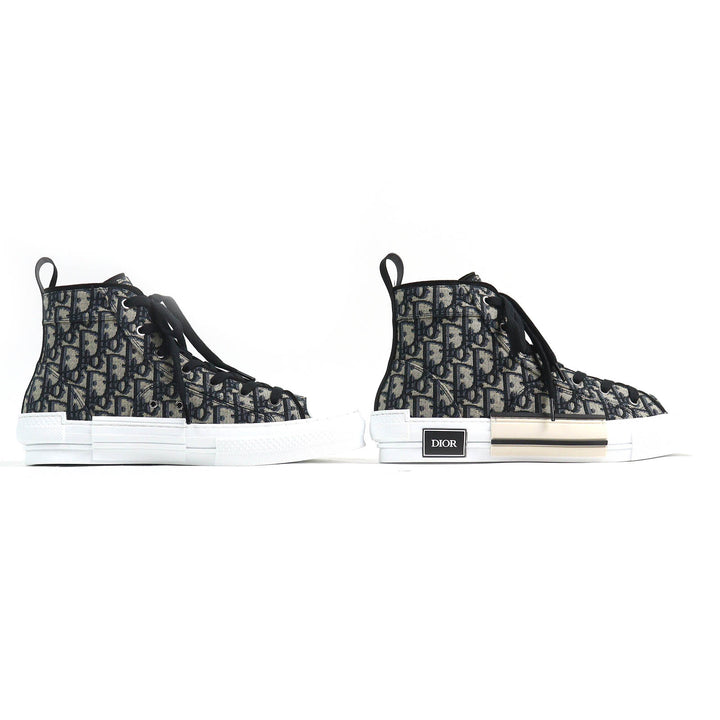 Pristine DIOR High cut sneakers B23 Oblique Logo Black beige mens 43 3SH126ZSA