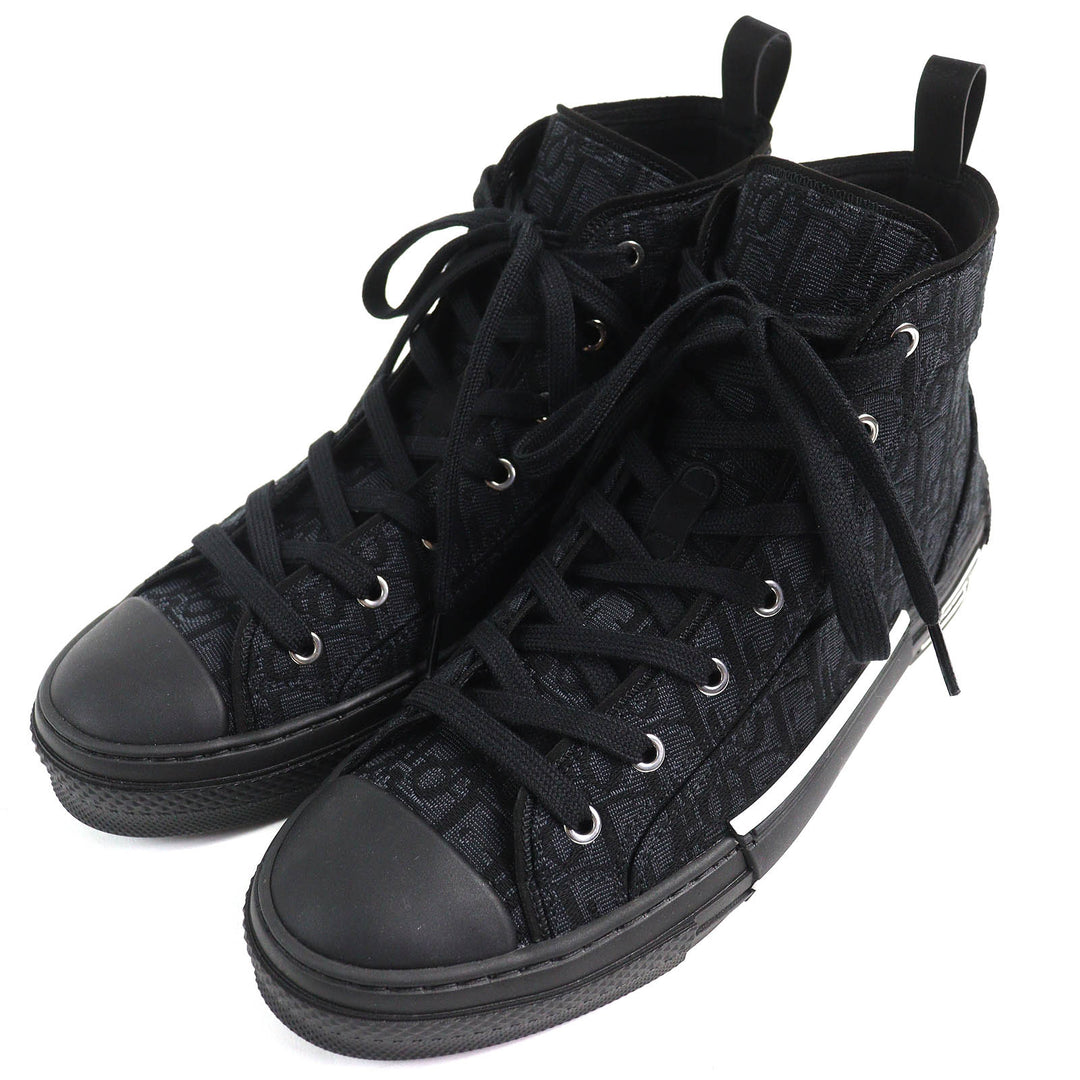 Pristine DIOR High cut sneakers B23 Oblique Logo black mens 43 3SH126ZSA H969