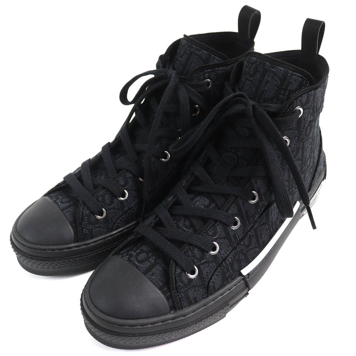 Pristine DIOR High cut sneakers B23 Oblique Logo black mens 43 3SH126ZSA H969