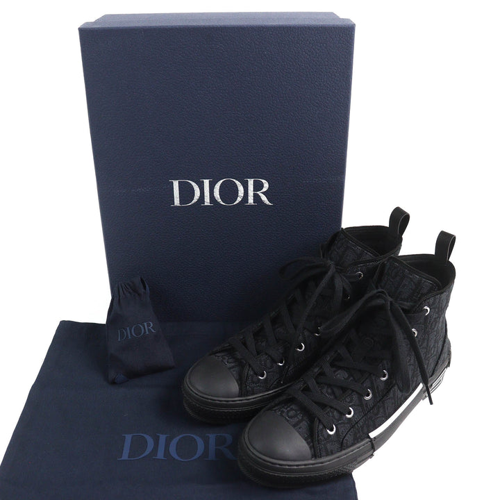 Pristine DIOR High cut sneakers B23 Oblique Logo black mens 43 3SH126ZSA H969