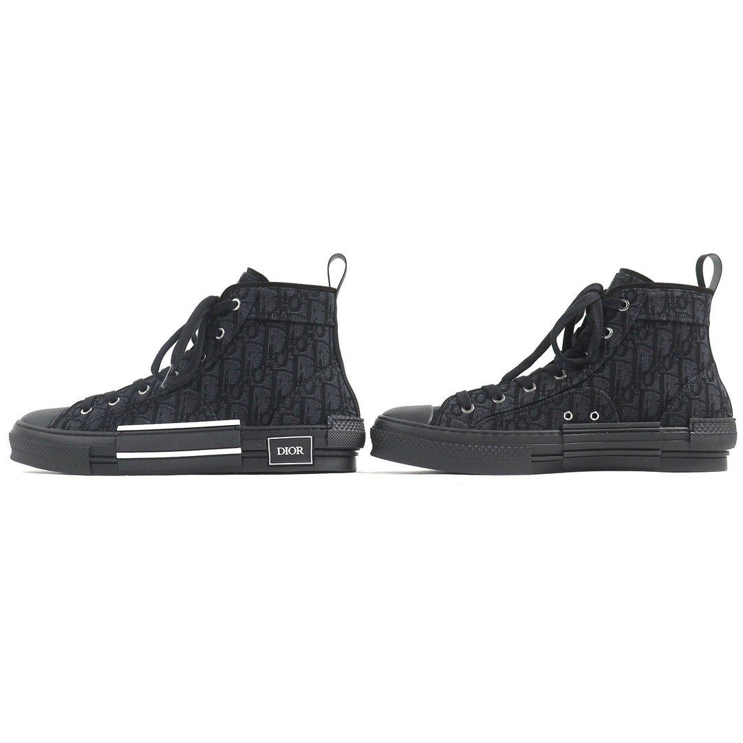 Pristine DIOR High cut sneakers B23 Oblique Logo black mens 43 3SH126ZSA H969
