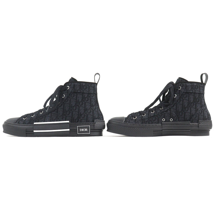 Pristine DIOR High cut sneakers B23 Oblique Logo black mens 43 3SH126ZSA H969