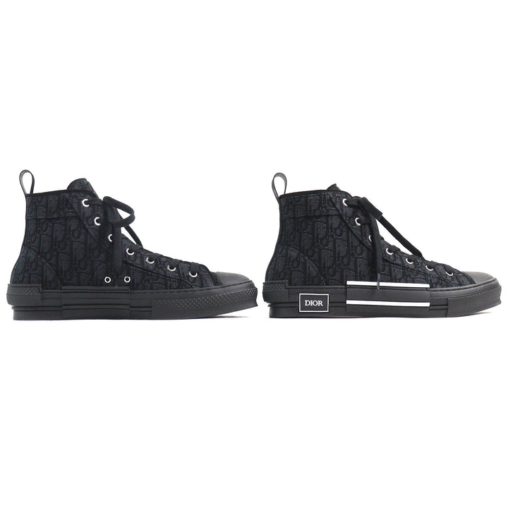Pristine DIOR High cut sneakers B23 Oblique Logo black mens 43 3SH126ZSA H969