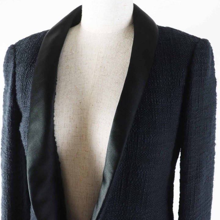 Excellent CHANEL Jacket Gripoa button shawl collar tweed jacket 36 12A P43994