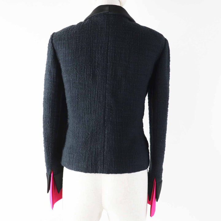 Excellent CHANEL Jacket Gripoa button shawl collar tweed jacket 36 12A P43994