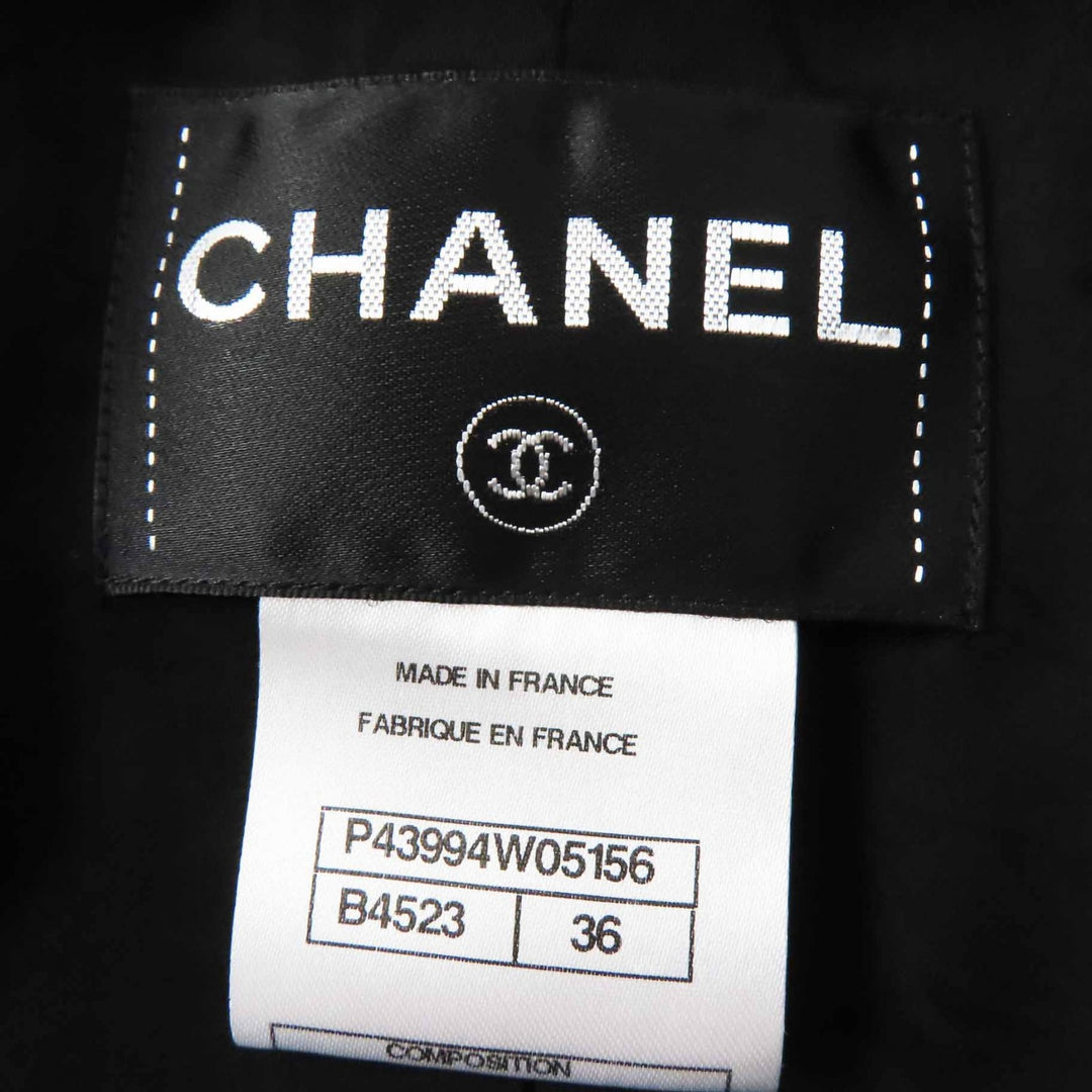 CHANEL Jacket Gripoa button tweed jacket Black Rose cotton Women 36 12A P43994