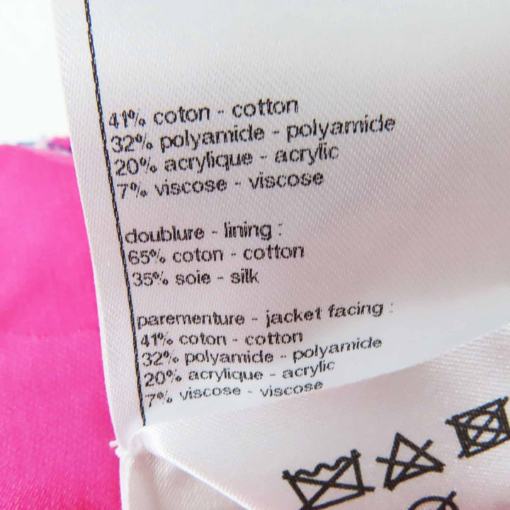 Excellent CHANEL Jacket COCO Mark Jewel Button Tweed Pink Blue White Women 38 24P P76732
