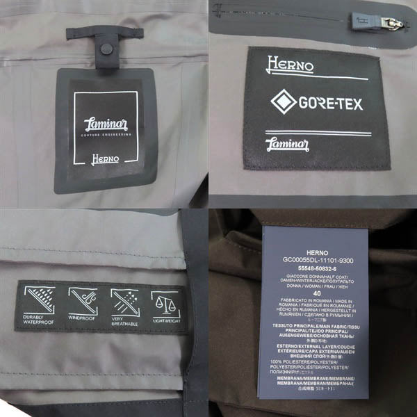 Excellent Herno ensemble Laminar GORE-TEX 3WAY NYLONCOAT black polyester Women40 GC00055DL