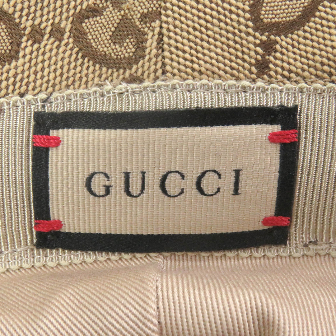 Excellent GUCCI hat GG canvas bucket beige cotton mens 576587