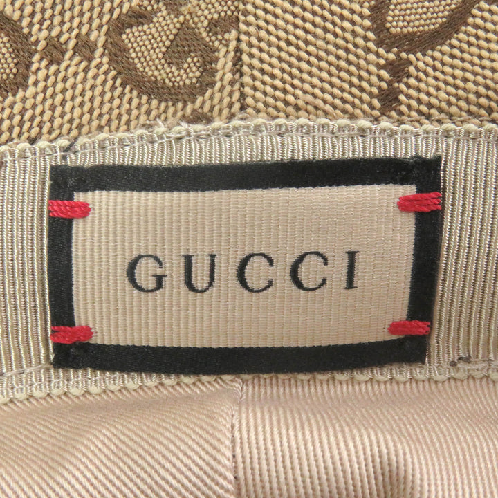 Excellent GUCCI hat GG canvas bucket beige cotton mens 576587
