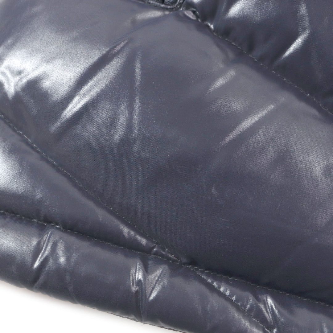Great MONCLER Down jacket ALEIG Hooded Rubber Patch Double Zip Up Navy Nylon