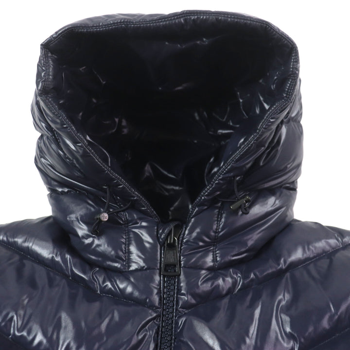 Great MONCLER Down jacket ALEIG Hooded Rubber Patch Double Zip Up Navy Nylon
