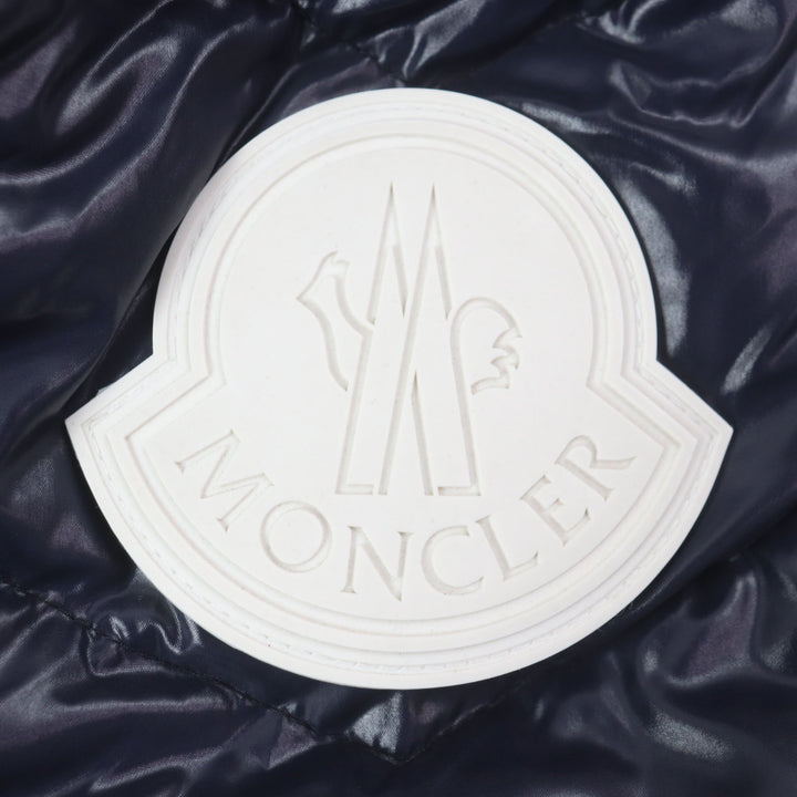 Great MONCLER Down jacket ALEIG Hooded Rubber Patch Double Zip Up Navy Nylon