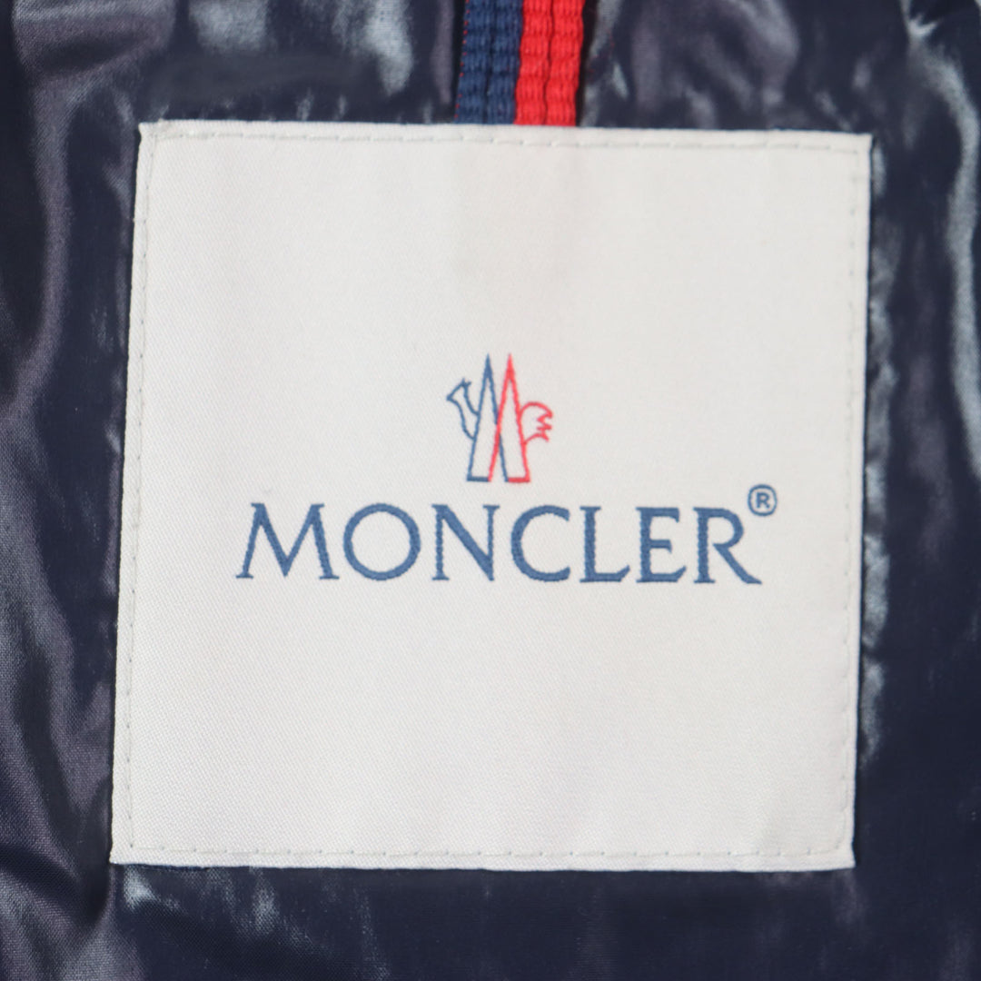 Great MONCLER Down jacket ALEIG Hooded Rubber Patch Double Zip Up Navy Nylon mens 1