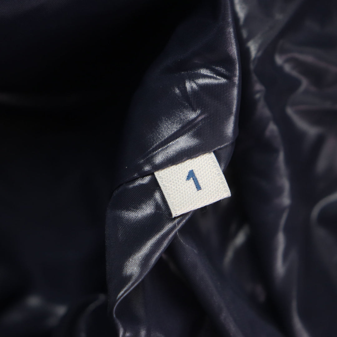 Great MONCLER Down jacket ALEIG Hooded Rubber Patch Double Zip Up Navy Nylon