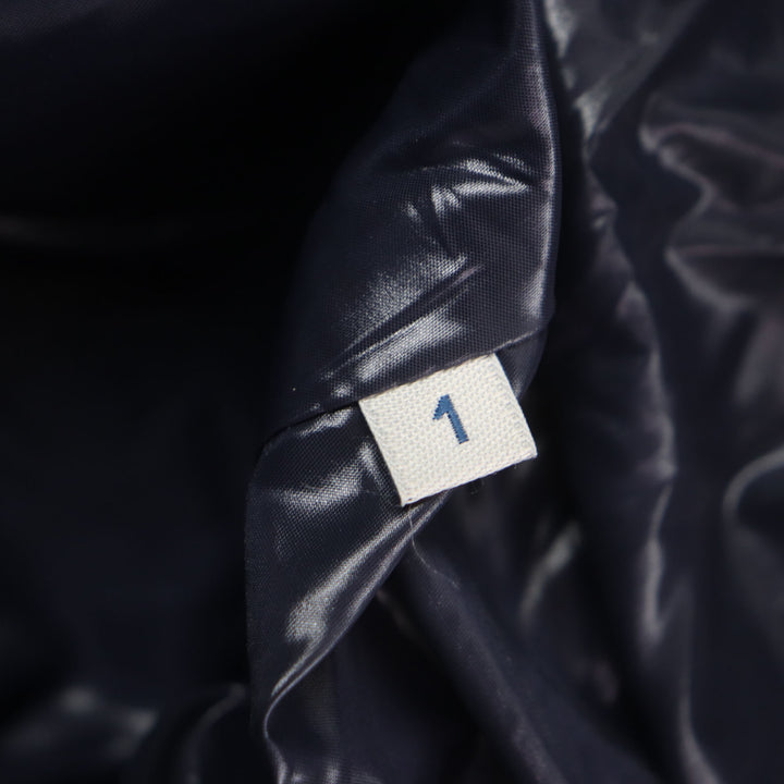 Great MONCLER Down jacket ALEIG Hooded Rubber Patch Double Zip Up Navy Nylon