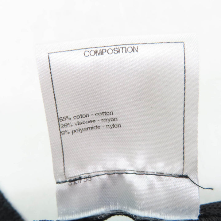 Great CHANEL Wrap skirt trapezoid Black White cotton Women 34 P49277