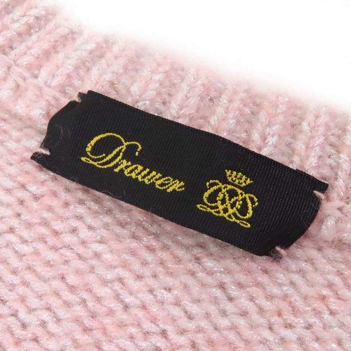 Great DRAWER Glitter 3G cable knit crew neck knit sweater Pink cashmere 6513-105-0995