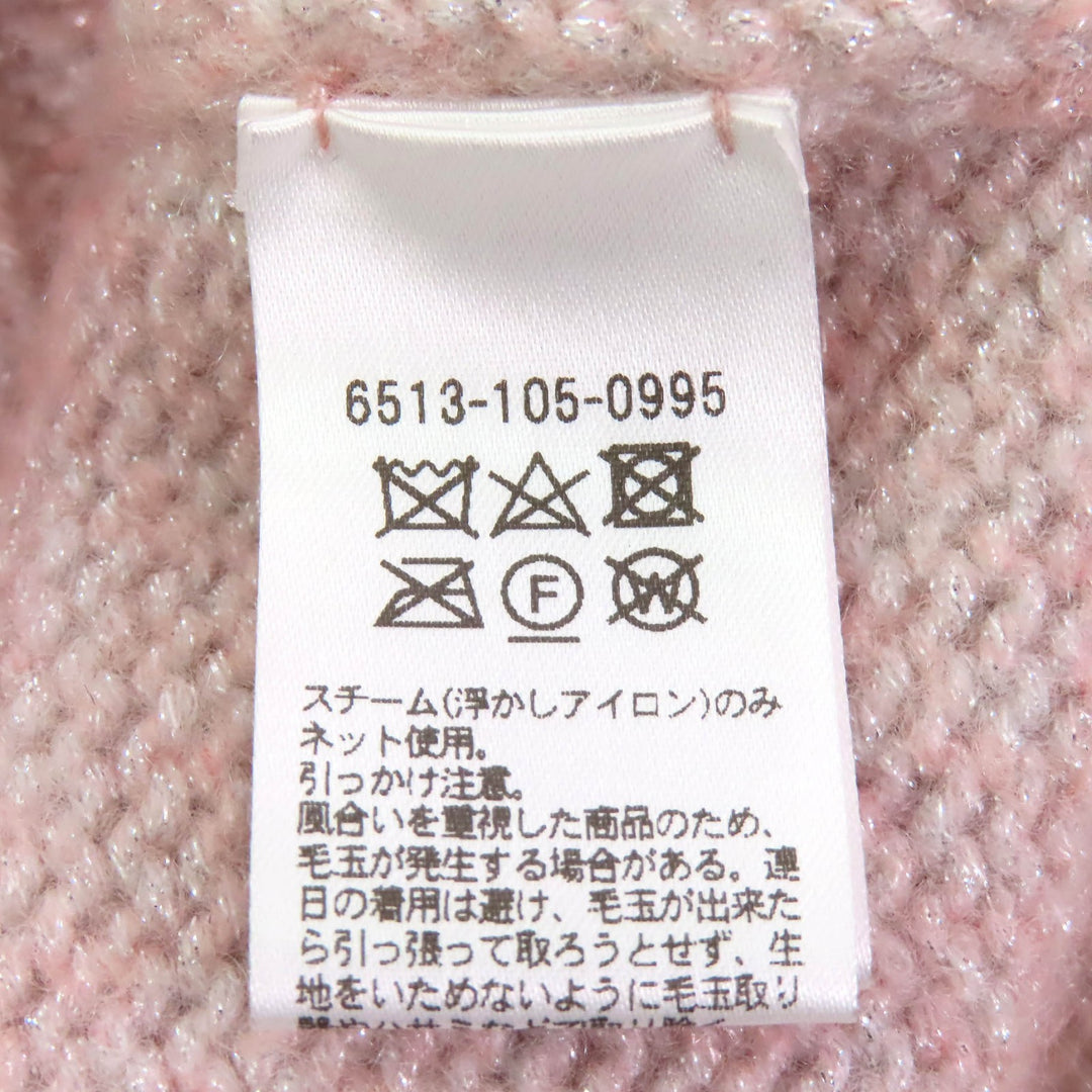 Great DRAWER Glitter 3G cable knit crew neck knit sweater Pink cashmere 6513-105-0995