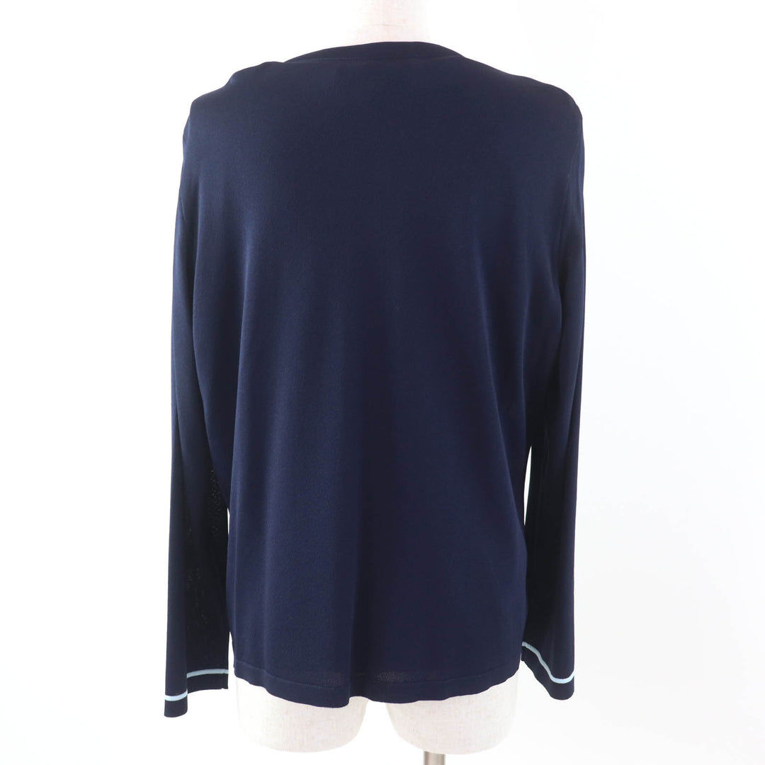Excellent LEONARD FASHION ensemble cardigan + short-sleeved T-shirt Navy Rayon Women 42