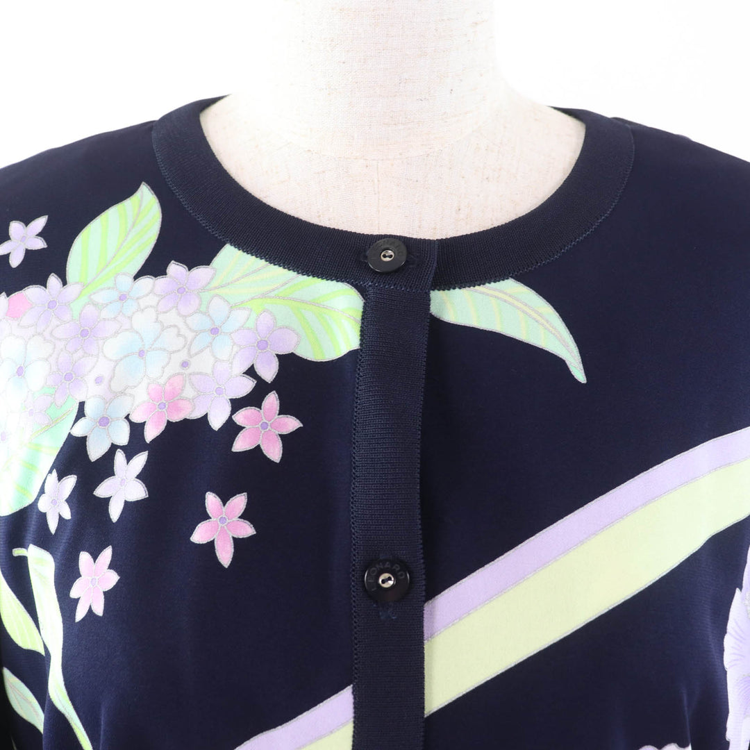 Excellent LEONARD FASHION ensemble cardigan + short-sleeved T-shirt Navy Rayon Women 42