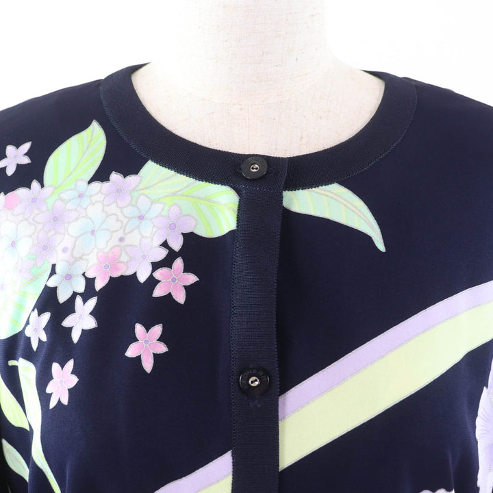 Excellent LEONARD FASHION ensemble cardigan + short-sleeved T-shirt Navy Rayon Women 42