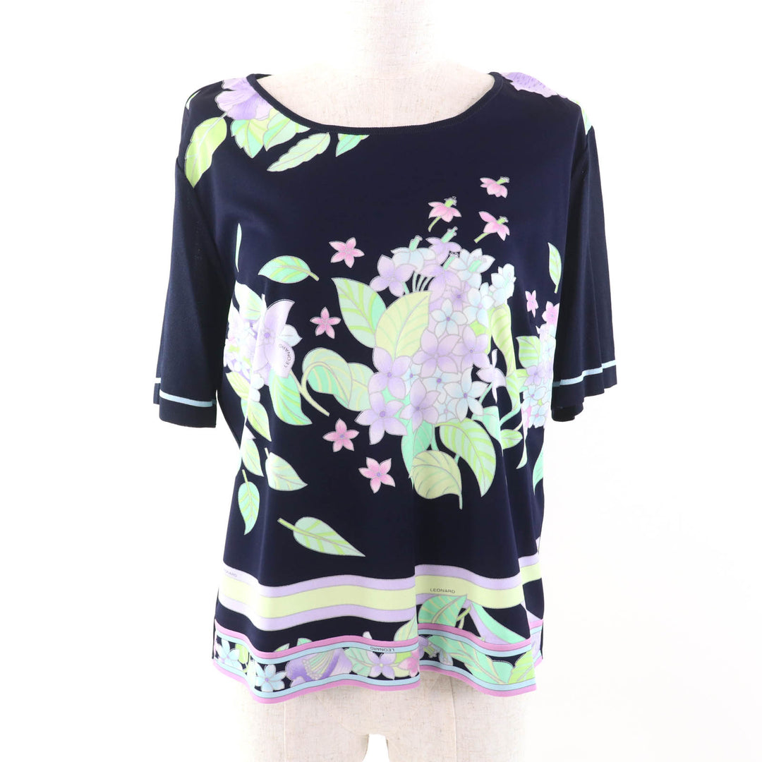 Excellent LEONARD FASHION ensemble cardigan + short-sleeved T-shirt Navy Rayon Women 42