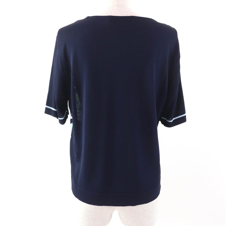Excellent LEONARD FASHION ensemble cardigan + short-sleeved T-shirt Navy Rayon Women 42