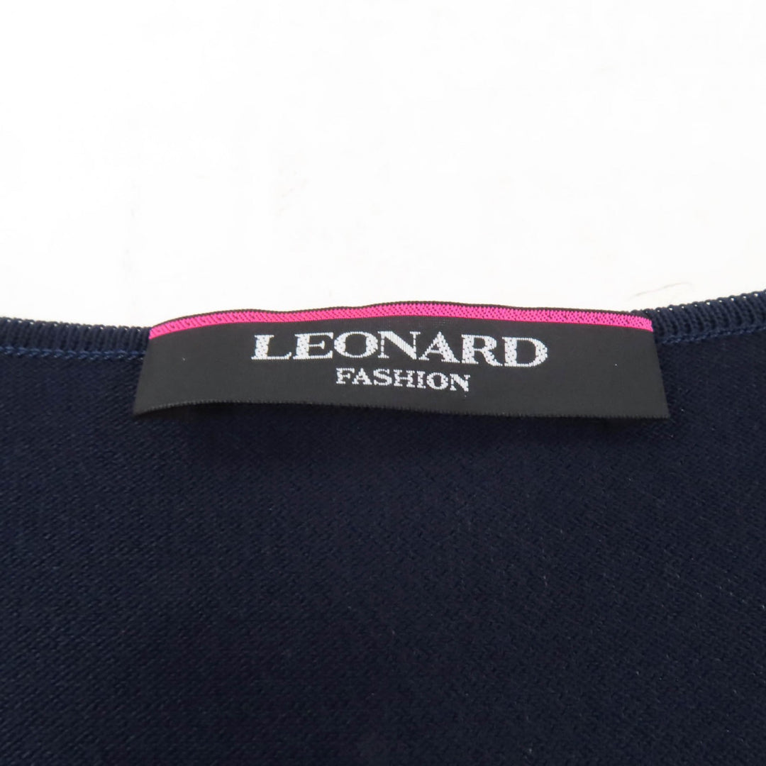 Excellent LEONARD FASHION ensemble cardigan + short-sleeved T-shirt Navy Rayon Women 42