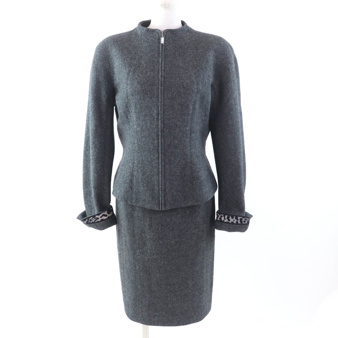 Excellent LEONARD FASHION setup Collarless jacket + skirt 2-piece set Women