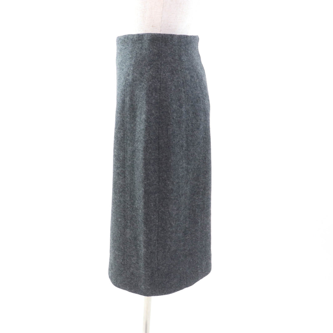 Excellent LEONARD FASHION setup Collarless jacket + skirt 2-piece set gray wool Women