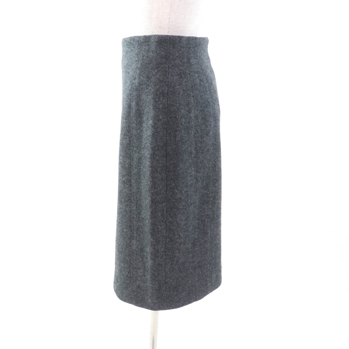 Excellent LEONARD FASHION setup Collarless jacket + skirt 2-piece set gray wool Women