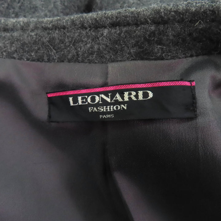 Excellent LEONARD FASHION setup Collarless jacket + skirt 2-piece set Women