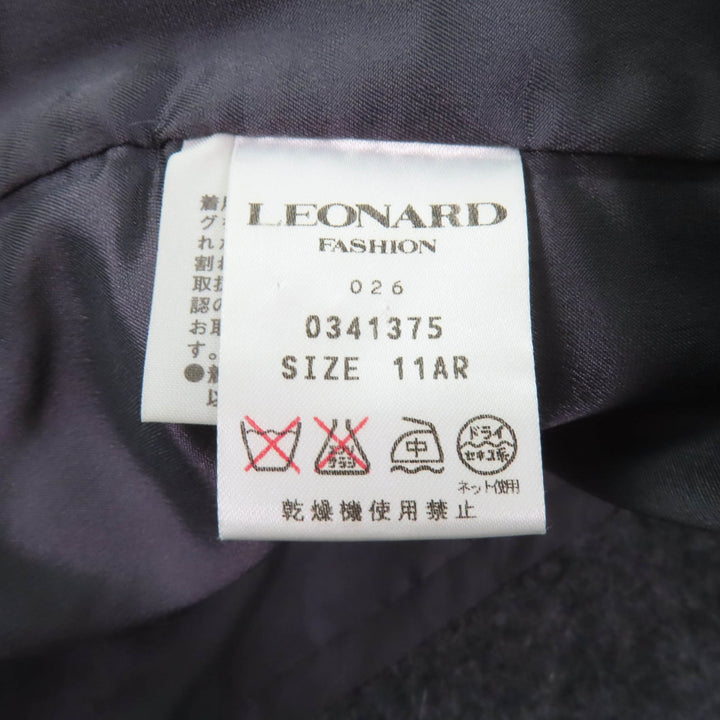 Excellent LEONARD FASHION setup Collarless jacket + skirt 2-piece set gray wool Women