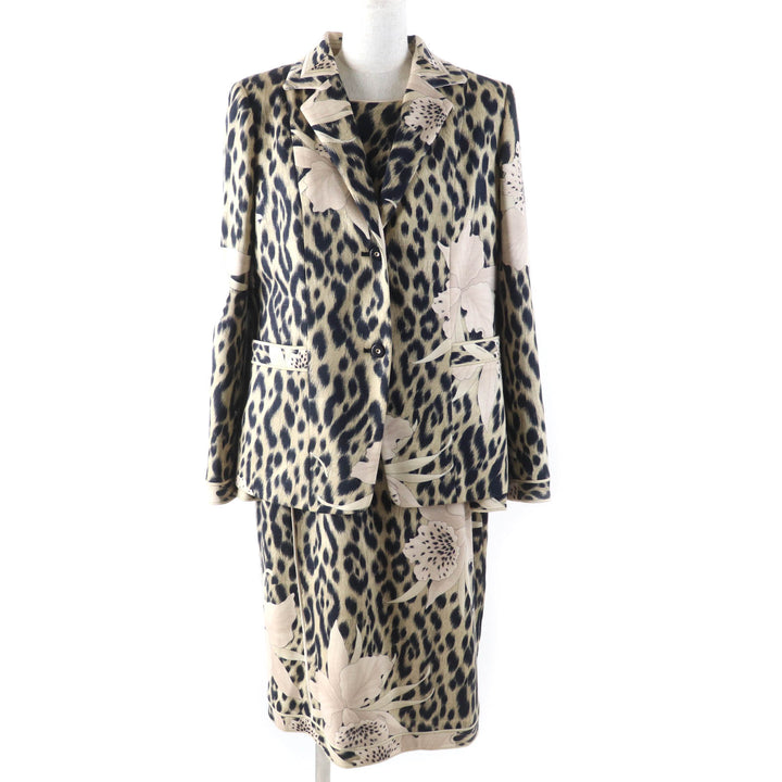 Pristine LEONARD FASHION setup Leopard jacket and dress Beige black Women 42 0341900