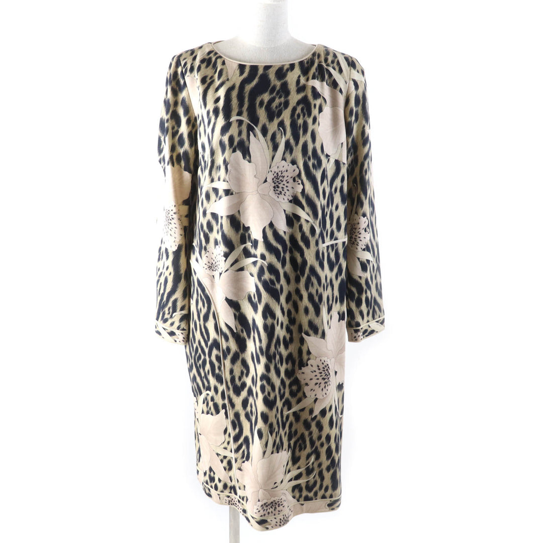 Pristine LEONARD FASHION setup Leopard jacket and dress Beige black Women 42 0341900