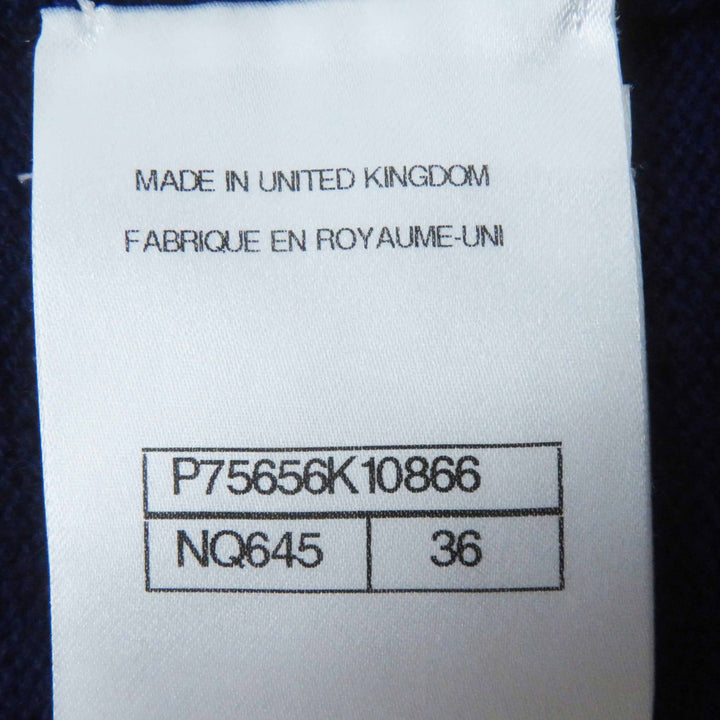 Excellent CHANEL cardigan long knit COCO Mark buttons Navy purple cashmere Women 36 P75656