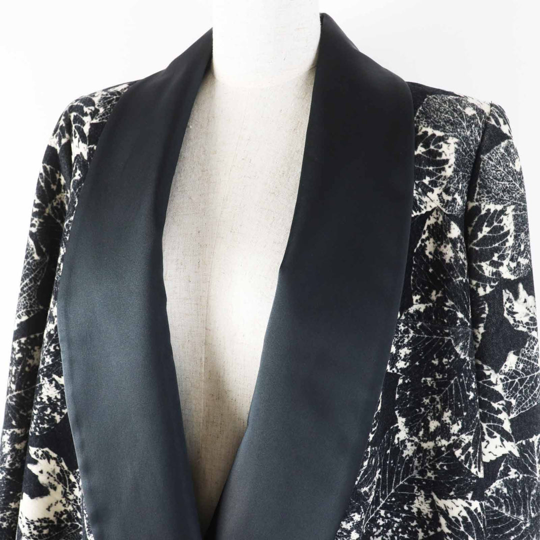 Excellent CHANEL coat COCO Mark button all-over pattern shawl collar 36 P60011