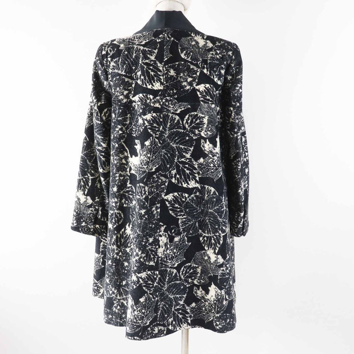 Excellent CHANEL coat COCO Mark button all-over pattern shawl collar 36 P60011