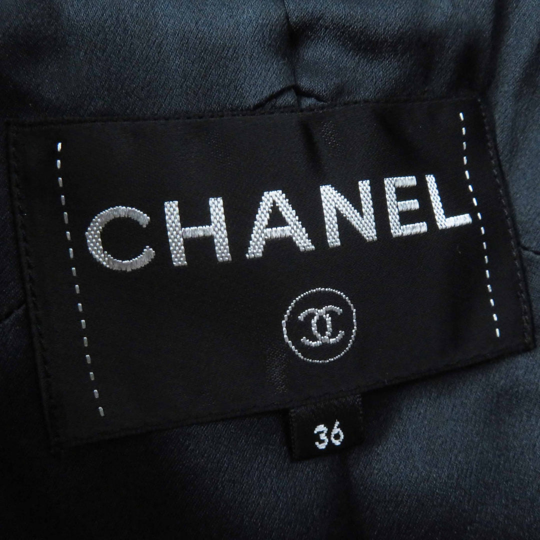 CHANEL Coat Jackets COCO Mark button all-over pattern Black cotton P60011