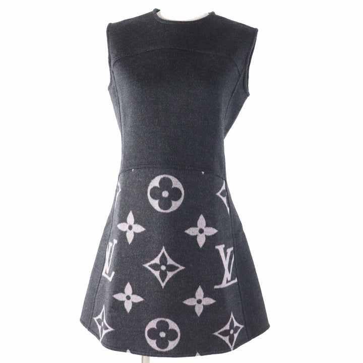 Excellent LOUIS VUITTON one piece Monogram sleeveless Dark gray 36