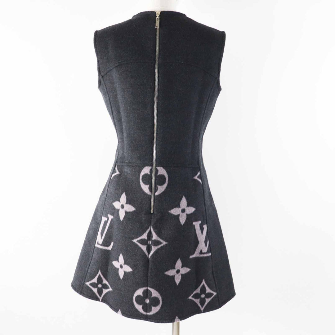Excellent LOUIS VUITTON one piece Monogram sleeveless Dark gray 36