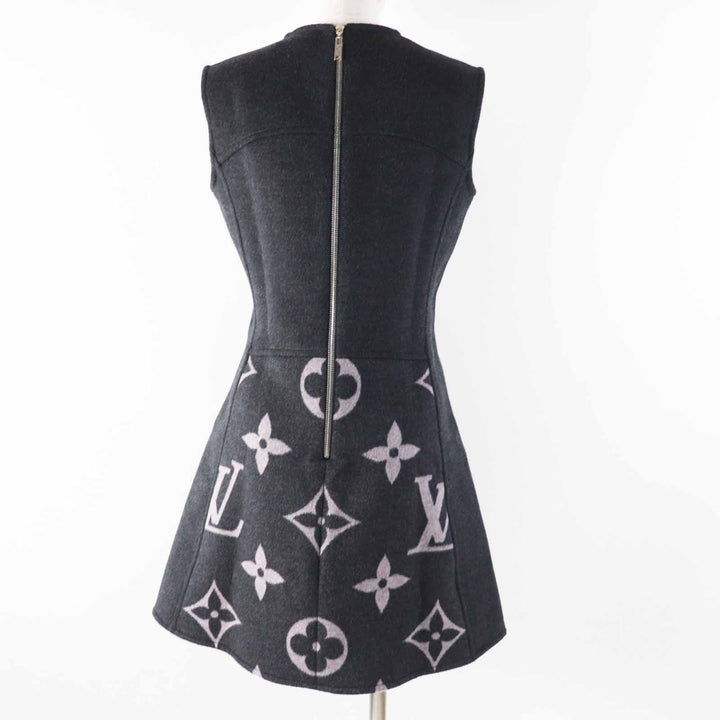 Excellent LOUIS VUITTON one piece Monogram sleeveless Dark gray 36