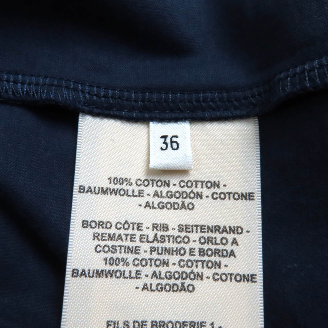 Excellent HERMES one piece pocket, crew neck, short sleeves Navy cotton Women 36