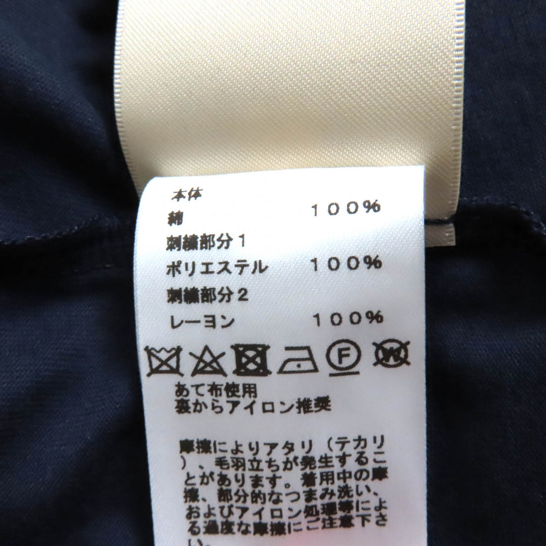 Excellent HERMES one piece pocket, crew neck, short sleeves Navy cotton Women 36