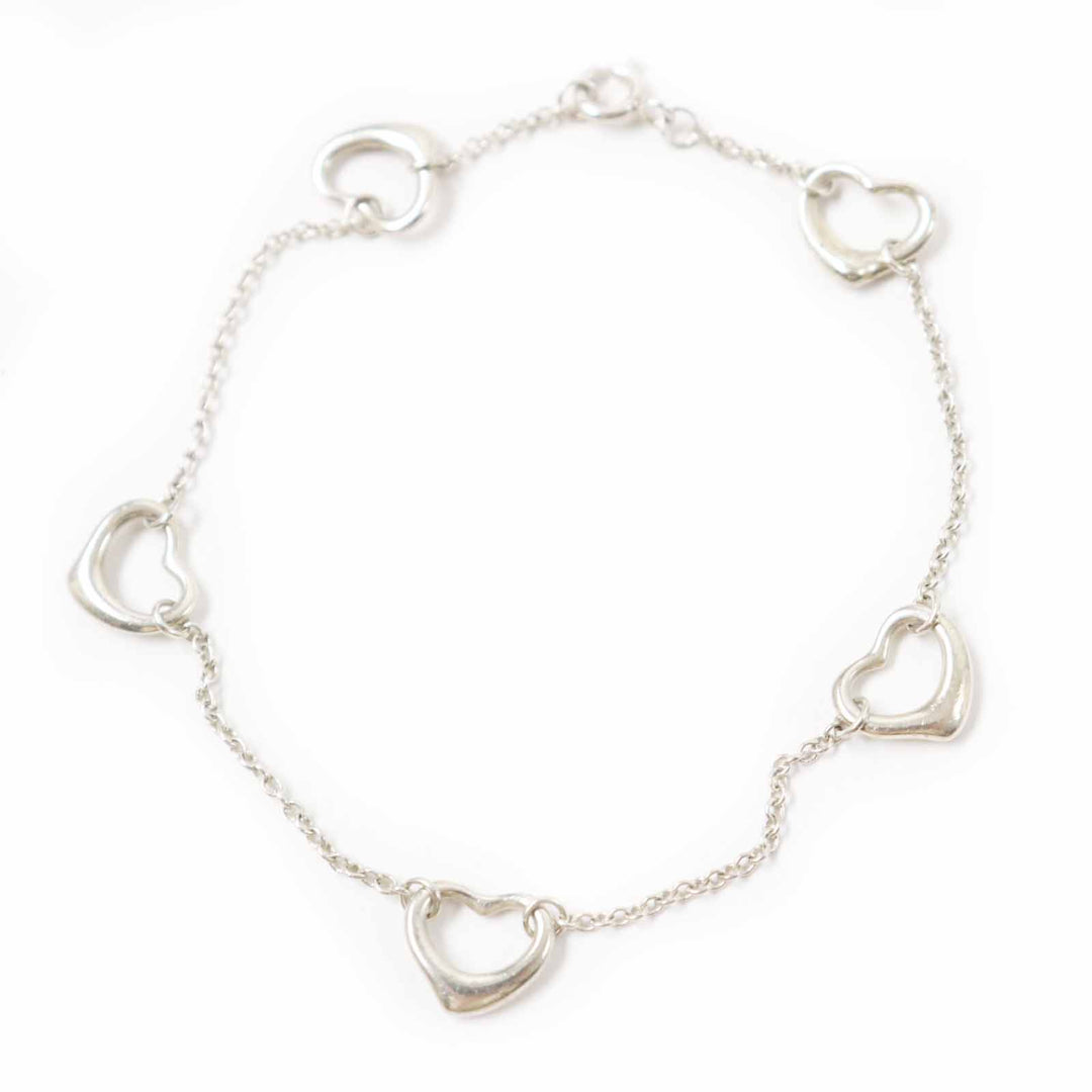 TIFFANY&Co. bracelet Open Heart 5P Bracelet Silver SV925 Women
